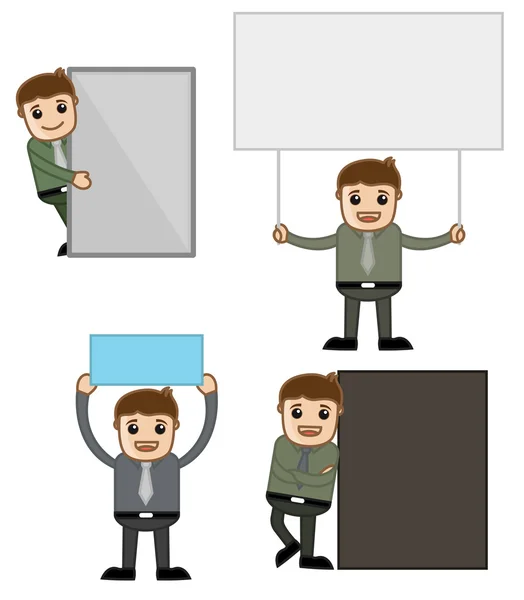Banners - kantoor en zakelijke cartoon karakter vector illustratie concept — Stockvector