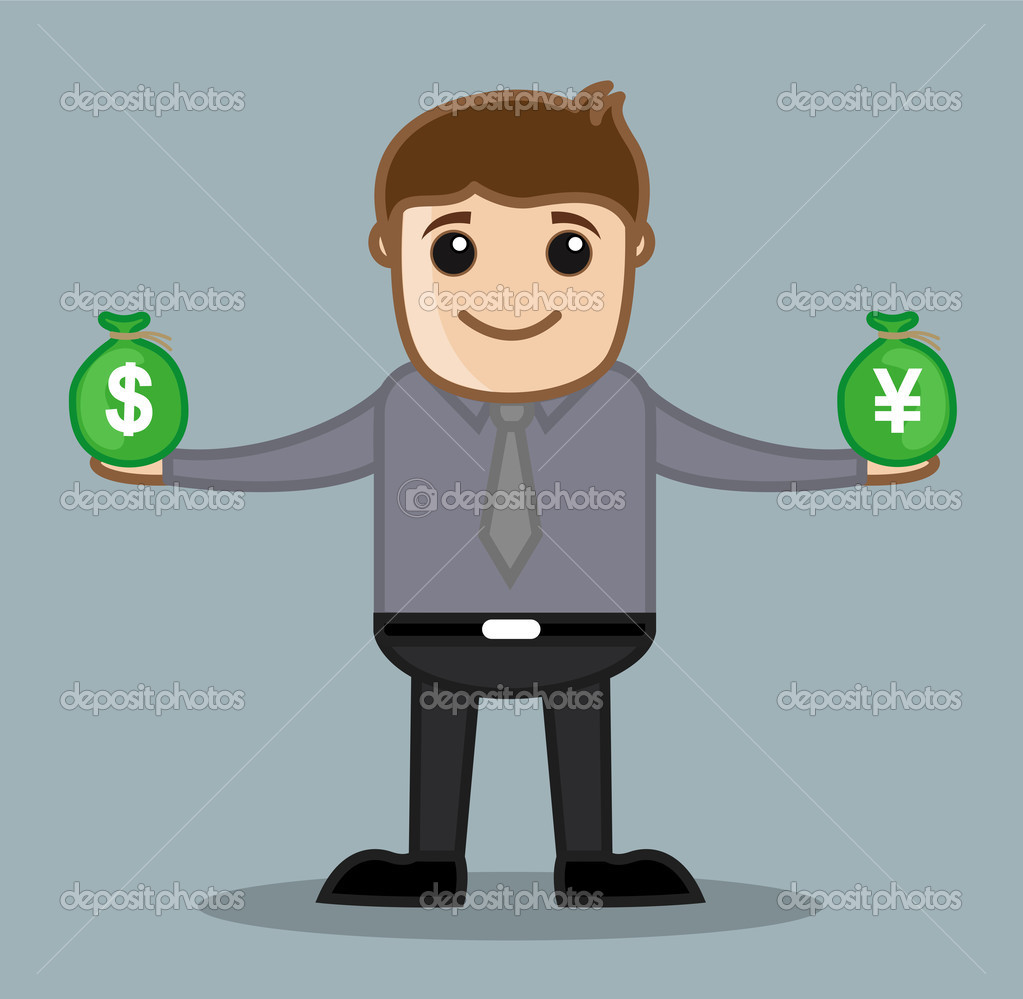 Forex Office And Business Cartoon Character Vector Illustration - 