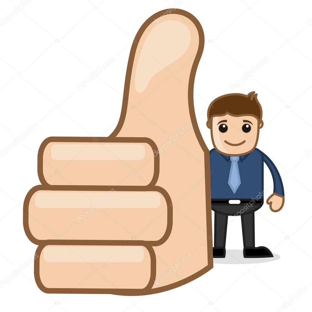 Office and Business Cartoon Character Vector Illustration - Showing Thumbs Up