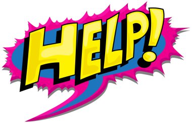 Help - Comic Shout Expression Vector Text clipart