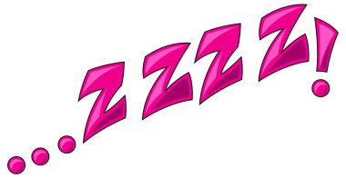 Zzzz - komik ifade vektör metin