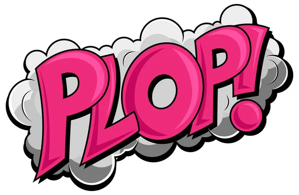 Plopp - komisk moln uttryck vektor text — Stock vektor