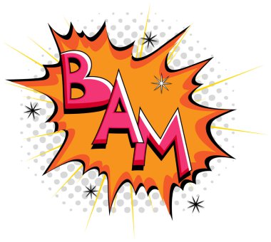 Bam - komik ifade vektör metin