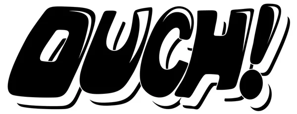 Ouch - Comic Expression Vector Text — Stock Vector