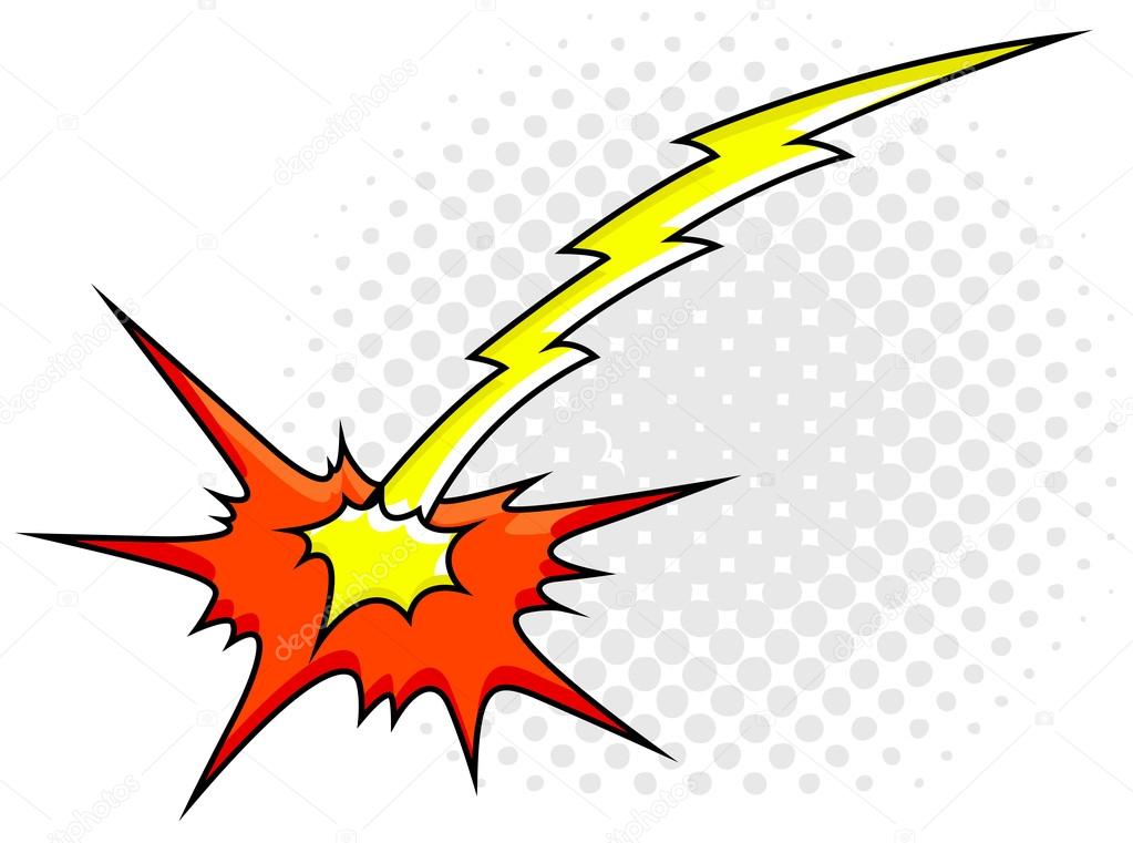Comic Explosion Sparks Light Vector