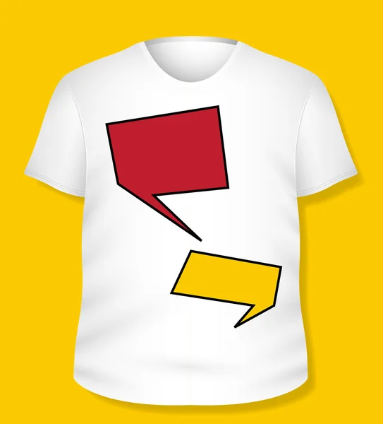 Chat burbuja blanco camiseta diseño vector ilustración plantilla — Vector de stock