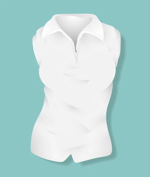 Fehér női ing vektoros illusztráció tervezősablon — Stock Vector