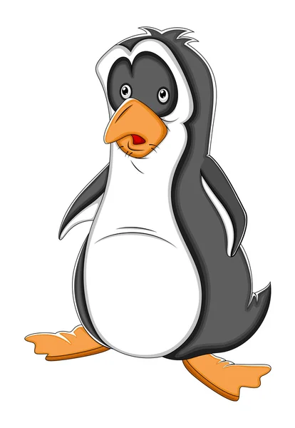 Pingüino asustado de dibujos animados — Vector de stock