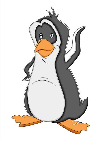Hola Dibujos animados Penguin Vector Ilustración — Archivo Imágenes Vectoriales