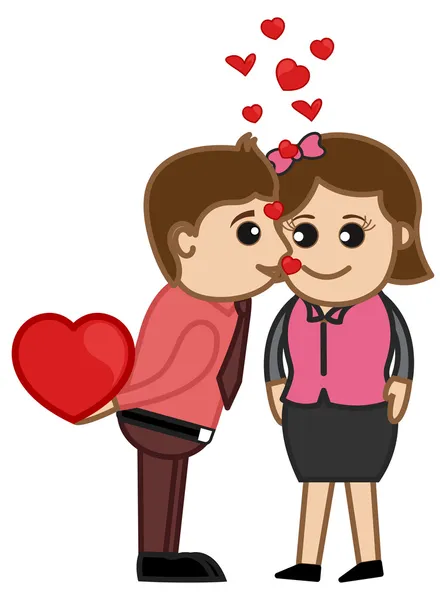 Φιλιά ένα διάνυσμα κορίτσι — Διανυσματικό Αρχείο