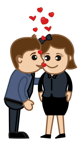 Embrasser une dame dans le vecteur Office — Image vectorielle