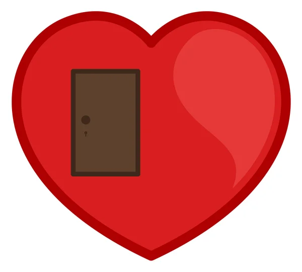 Closed Door Heart Vector — Stock Vector