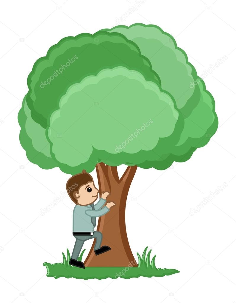 Man Climbing on a Tree Vector Illustration Stock Vector by ©baavli 27748965