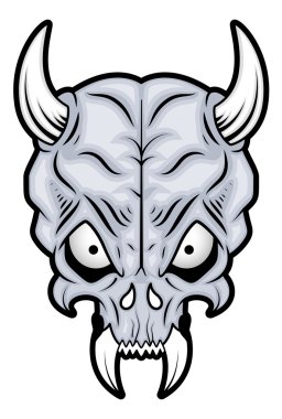 Kafatası şekil - uzun boynuz ve diş