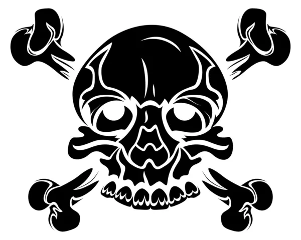 Skull in Tribal Style — Stock Vector