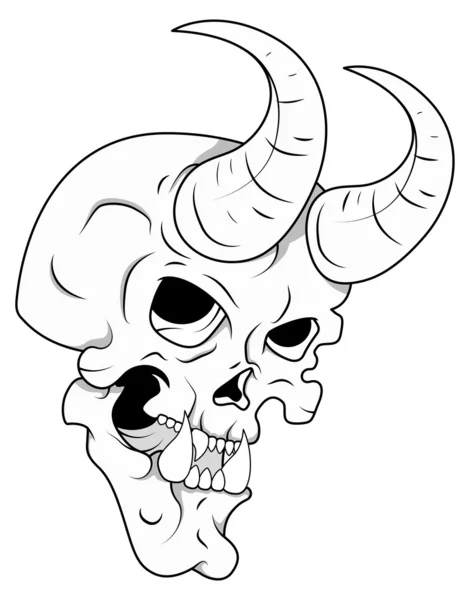 Skull with Horn — Stock Vector