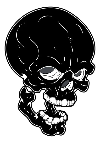 Black Skull — Stock Vector