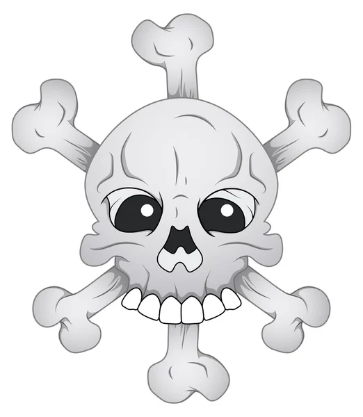 Cráneo con huesos — Vector de stock