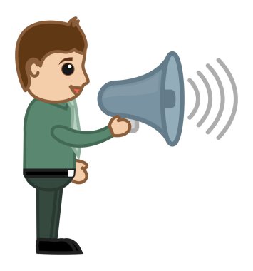 ilan - vektör çizim office çizgi film karakteri