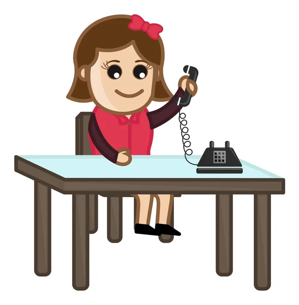 Een telefoon gesprek - vectorillustratie — Stockvector