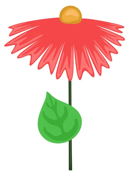 Red Flower Twig Vector — Stock Vector