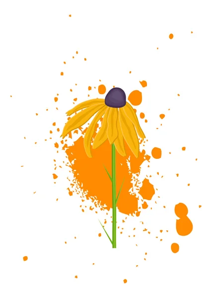 Gele bloem op splash vector — Stockvector