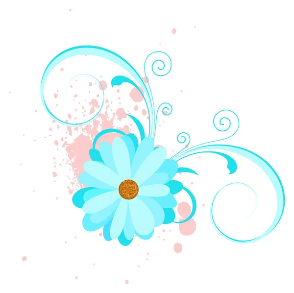 Blue Swirl Flower Vector — Stock Vector