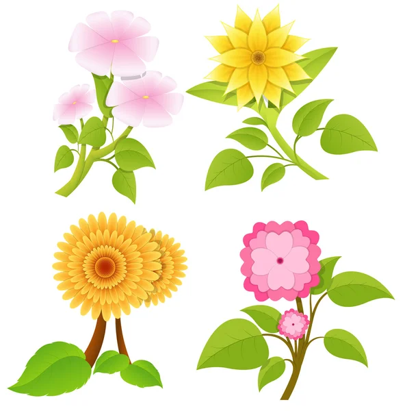 Decorative Flowers Vectors — Stock Vector