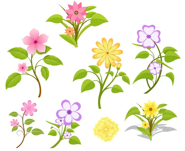 Decorative Flowers Collection — Stock Vector