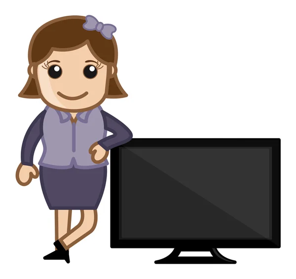 TV Presenter - Vector Illustration - Stok Vektor