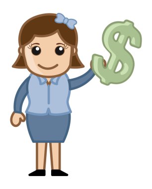 gösteren dolar işareti - vektör çizim