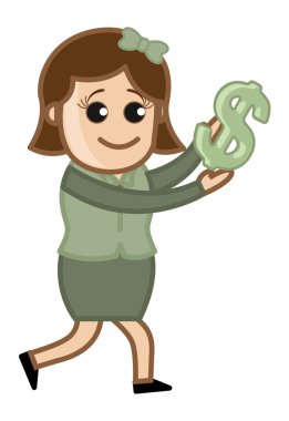 Holding dolar işareti - vektör çizim