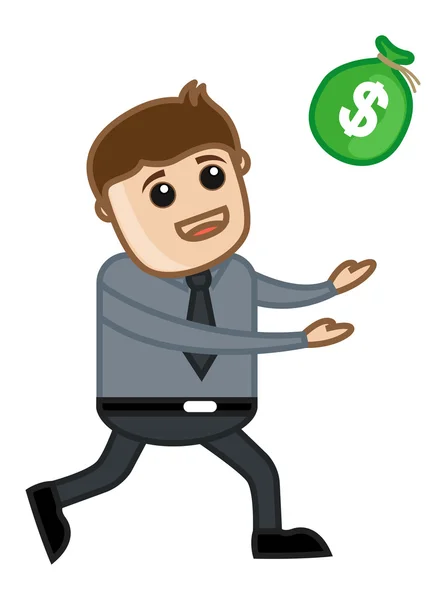 Man Running for Money - Ilustração vetorial —  Vetores de Stock
