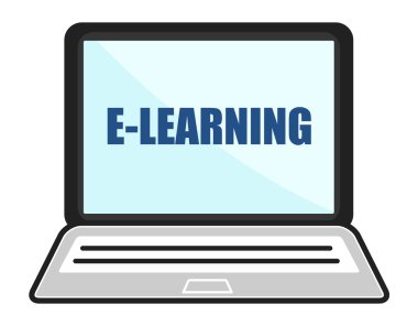 e-öğrenme laptop concept