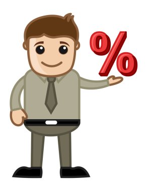 adam yüzde elinde - iş karikatür vektörel çizimler imza sahip