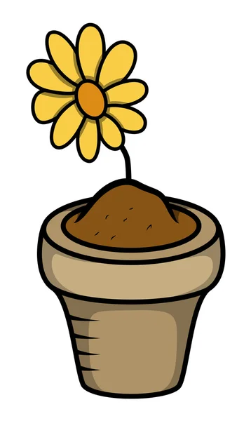 Cartoon Flower Pot — Stock Vector