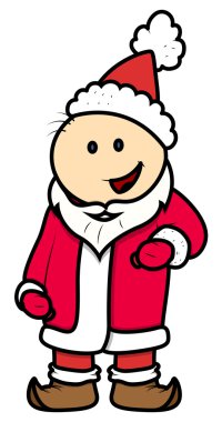 Noel Baba kostüm - vektör karikatür çizim çocuk