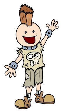 şık sallanan çocuk - vektör karikatür çizim