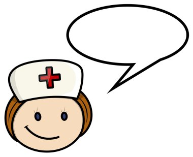 Hemşire söyleyerek - vektör karikatür çizim