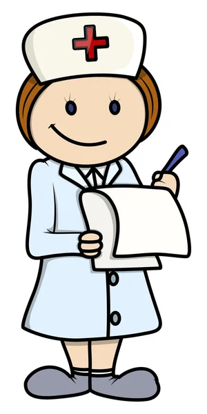 Νοσοκόμα - καρτούν εικονογράφηση φορέας — Διανυσματικό Αρχείο