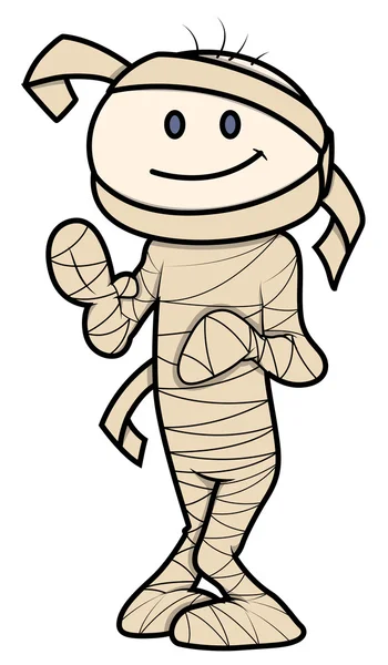 Enfant en costume de momie d'Halloween - Illustration de bande dessinée vectorielle — Image vectorielle