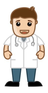 karikatür profesyonel doktor vektör