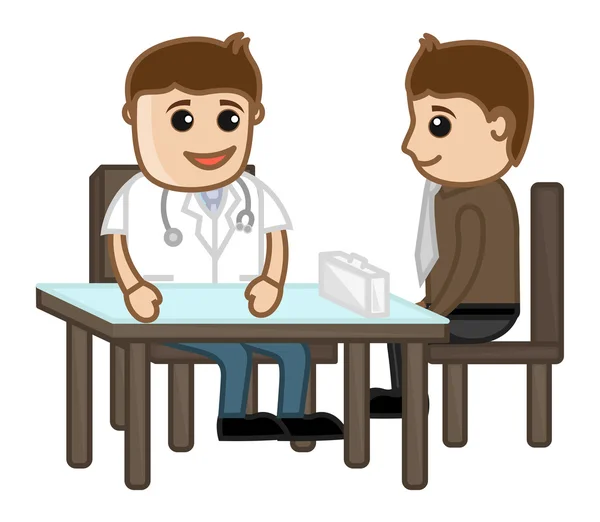 Conseils médicaux - Personnages de bande dessinée — Image vectorielle