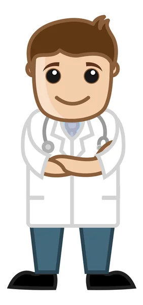 Médico Personagens de desenhos animados de escritório — Vetor de Stock