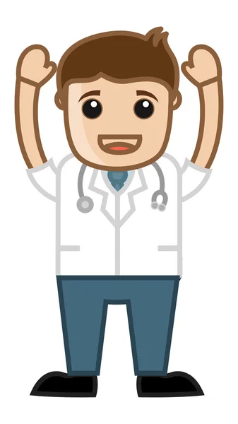 Glada läkare - office seriefigurer — Stock vektor