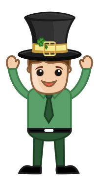 Happy Cute Cartoon Leprechaun - Cartoon Business Characters vector stock vector