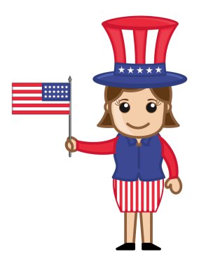 sam amca gibi - iş karakter karikatür 4 Temmuz kılık giymiş kadın