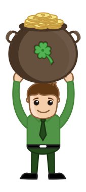 Aziz patrick gününde kazan tutan adam