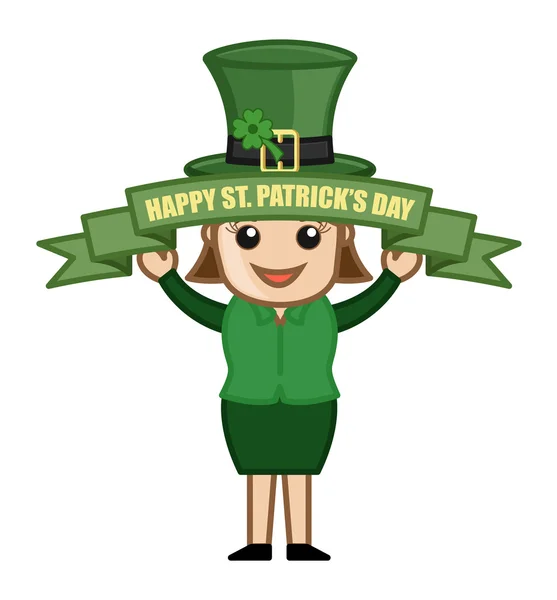 Šťastný St. Patrick je den - kreslený znaky podnikání — Stockový vektor
