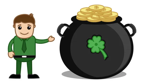 Mens vieren st. patrick's day - business stripfiguren — Stockvector